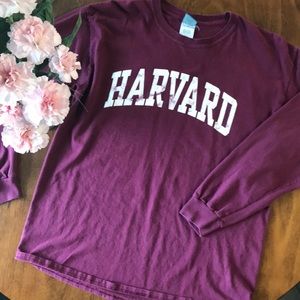 Maroon Harvard Long Sleeve T-Shirt